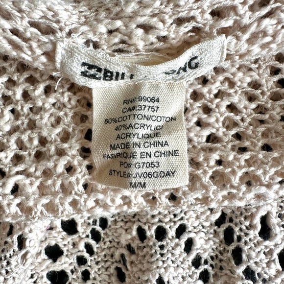 Women’s Cardigan BILLABONG Sweater Beige Knit Duster Open Front Cardigan Coverup - Picture 6 of 6